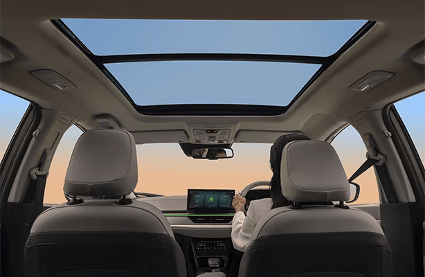 Voice-Controlled Sunroof with Ambient Mood Lighting in Curvv EV