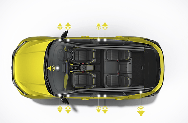 JBL 10-Speaker Music System in Tata Harrier Cabin