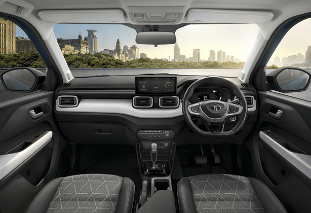 Tata Punch interior dashboard design with modern layout