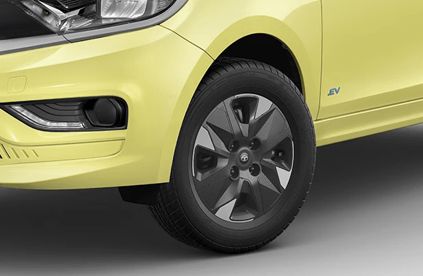 Sporty R14 Hyperstyle Alloy Wheels on Tata Tiago EV