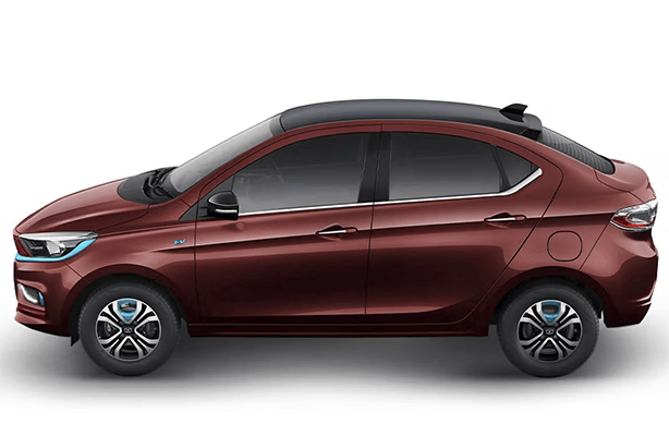 Tata Tigor EV All-New Magnetic Red Color with Contrast Black Roof - Premium Dual-Tone Electric Vehicle Design