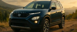 Tata Safari SUV parked in a scenic mountain setting – Tata Safari on-road price Chennai