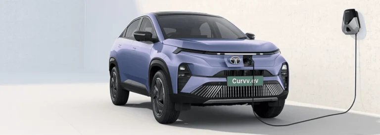 Tata Curvv.ev electric SUV with coupe design at Lakshmi Tata Chennai showroom